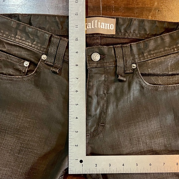 Galliano Jeans, Brown wet denim, new, super skinny Size 33/35 - Picture 7 of 10